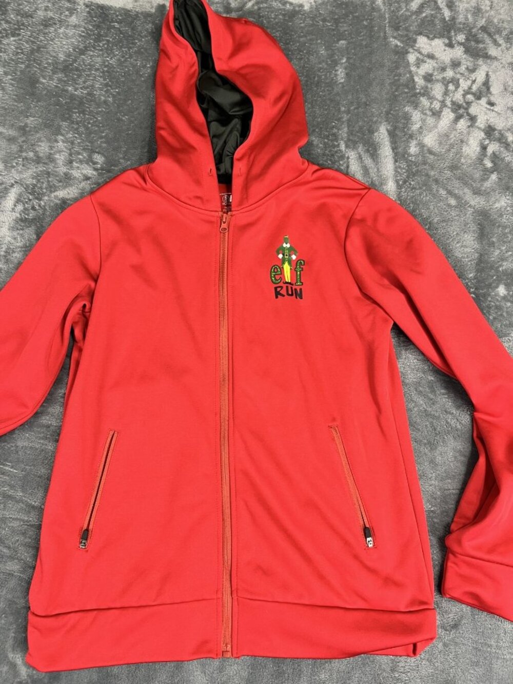 Elf Run Womens Red Full-Zip Hoodie Medium